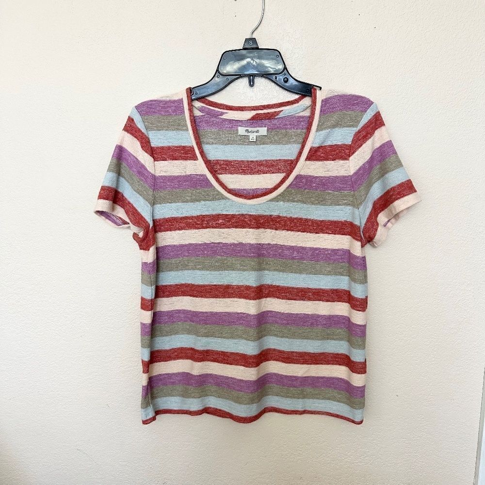 Madewell Multicolor Gavin Caterpillar Striped Tee Shirt